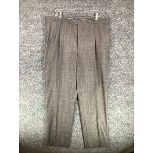 Crémieux Loro Piana Wool Pleated Dress Pants 38R Gray Glen Plaid Career Dress